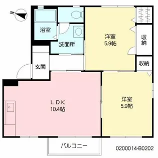 ラ シエロ B棟【2階】の間取り