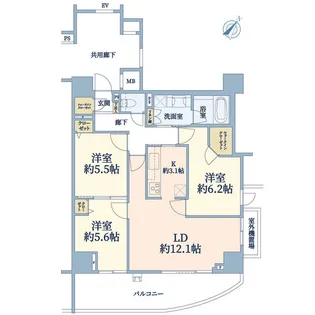 ディアスタ新子安ベイスタイル【8階】の間取り
