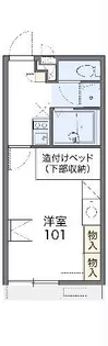 レオパレス蓬莱館【2階】の間取り