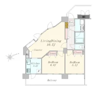 グランド ガーラ南大井【8階】の間取り