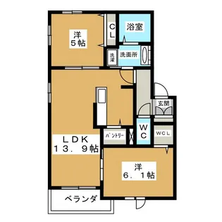 ツインコート東【3階】の間取り