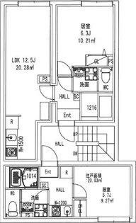 オーブリオン白金【3階】の間取り