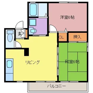 シティハイムハピネス【1階】の間取り