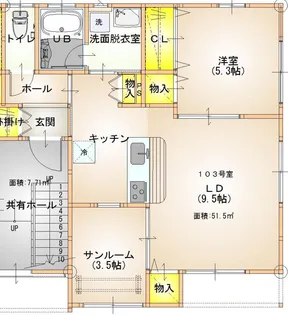 ソレイユI【1階】の間取り