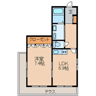クレールメゾンサカエII【1階】の間取り