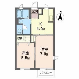 ハイツ西地蔵野 A【2階】の間取り