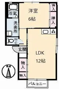 ディアスNOBUHIRO A棟【2階】の間取り