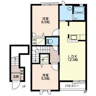 レジェンド・ヤマト新栃木B【2階】の間取り