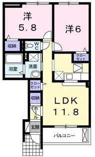 グッド・ラック4【1階】の間取り