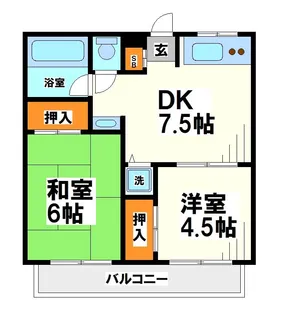 冨士ハイツ【1階】の間取り
