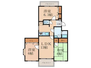 ソシア二番館【3階】の間取り