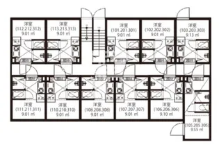 GARUNA OKUBO【2階】の間取り