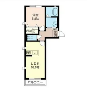 ワイズコート港南台A【1階】の間取り