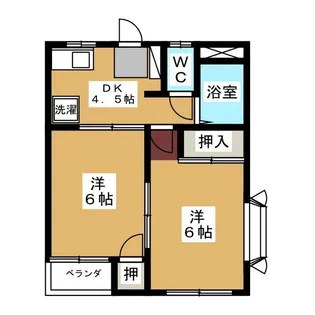 ハイツプリズムB【2階】の間取り