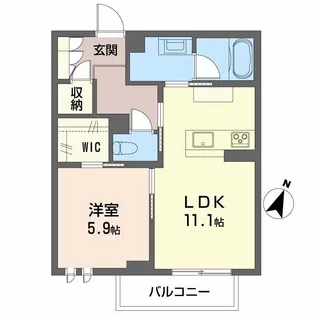 アンソレイユ五輪【3階】の間取り