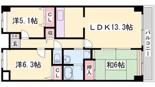 シティ南落合【1階】の間取り