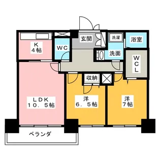 USKディアパレス松ヶ峰【10階】の間取り