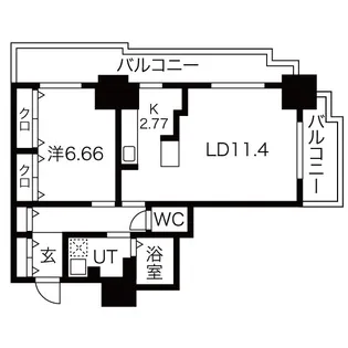 パシフィックタワー札幌【2階】の間取り