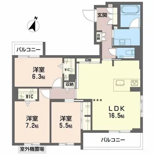 シャーメゾン トレドゥース 甲南山手【3階】の間取り