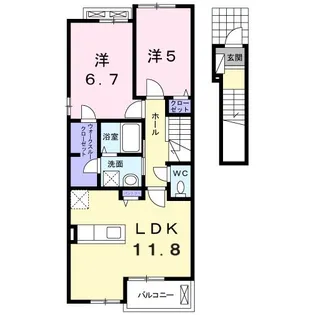 カルム五反田B【2階】の間取り