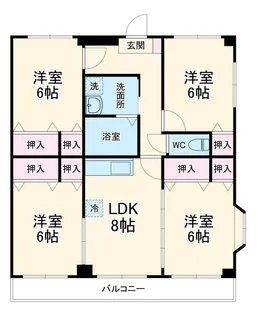 ロイヤルコート富士見【5階】の間取り