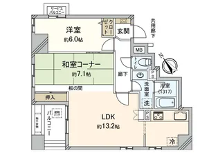 セレッソコート靱公園北【9階】の間取り
