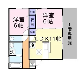 グリーンコーポ尾上の松【1階】の間取り