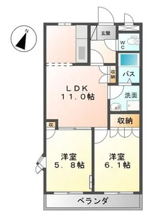メルヴェール シンシア【3階】の間取り