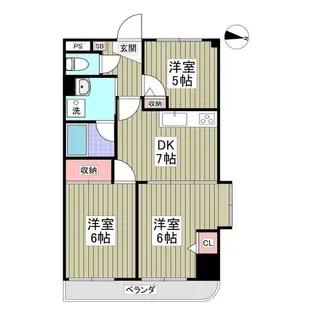 ドミール・コンフォール親水公園【3階】の間取り