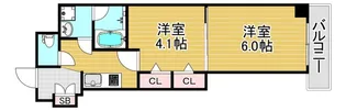 レジュールアッシュ梅田AXIA【12階】の間取り