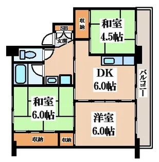 ビレッジハウス三原【3階】の間取り