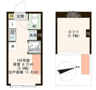ハーモニーヒルズ北千住【1階】の間取り