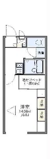 レオパレス若葉【1階】の間取り
