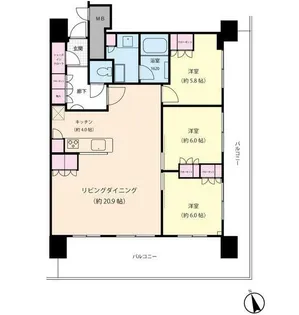 アルファグランデ七番街【7階】の間取り