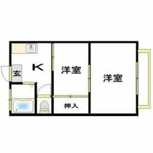 サクラハイツアパート【2階】の間取り