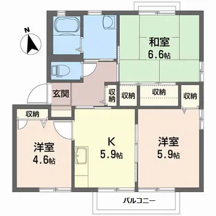 エスポワール D棟【2階】の間取り