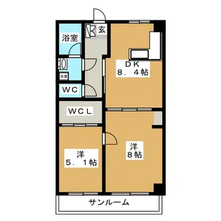 アビタシオン矢向【1階】の間取り