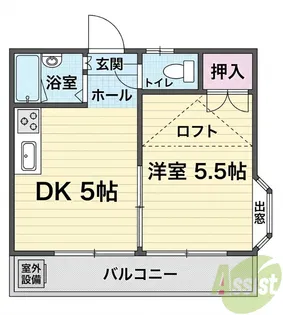 コリーヌ塩屋【1階】の間取り