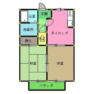 サンハイツ大西6【1階】の間取り