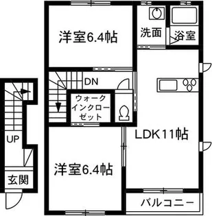 シャーメゾン ヴィセオ・セ・ラ・ヴィB【2階】の間取り