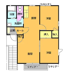 フォンテーヌB201【2階】の間取り