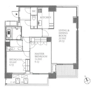 フォレセーヌ霊南坂レジデンス【2階】の間取り