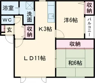 スカイハイツ北郷【2階】の間取り
