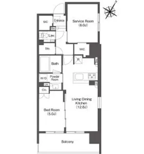 ミリアレジデンス日本橋人形町【12階】の間取り
