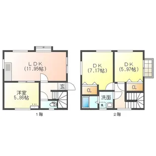 岩手県一関市三関字仲田【一戸建】の間取り