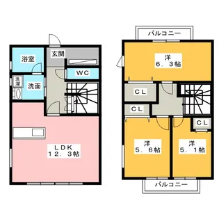 長久手ハイツクローバー Northの間取り