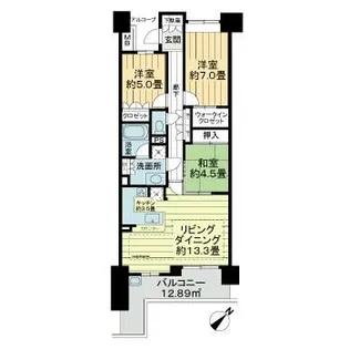 パークスカイタワー松戸【22階】の間取り