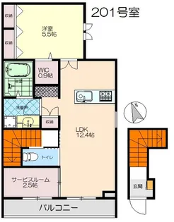 maison de bleu【2階】の間取り