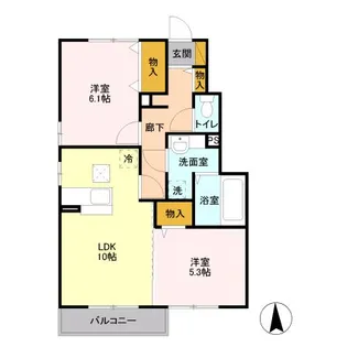 ヴェルドミール・ドゥ B【1階】の間取り