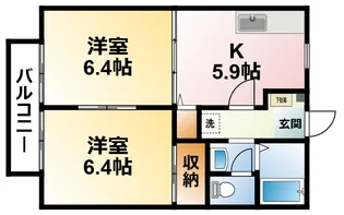 千葉県茂原市東部台2【アパート】の間取り